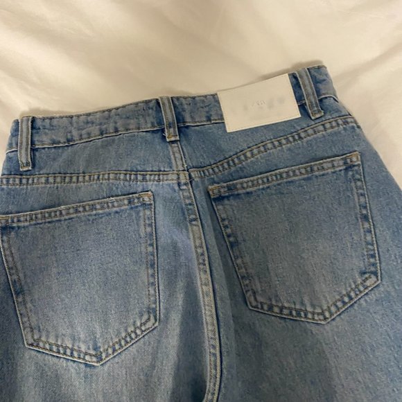 Zara High-Rise Straight-Leg Jeans Blue - Picture 8 of 8